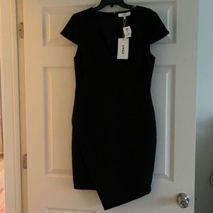 Black short sleeve tight dress
